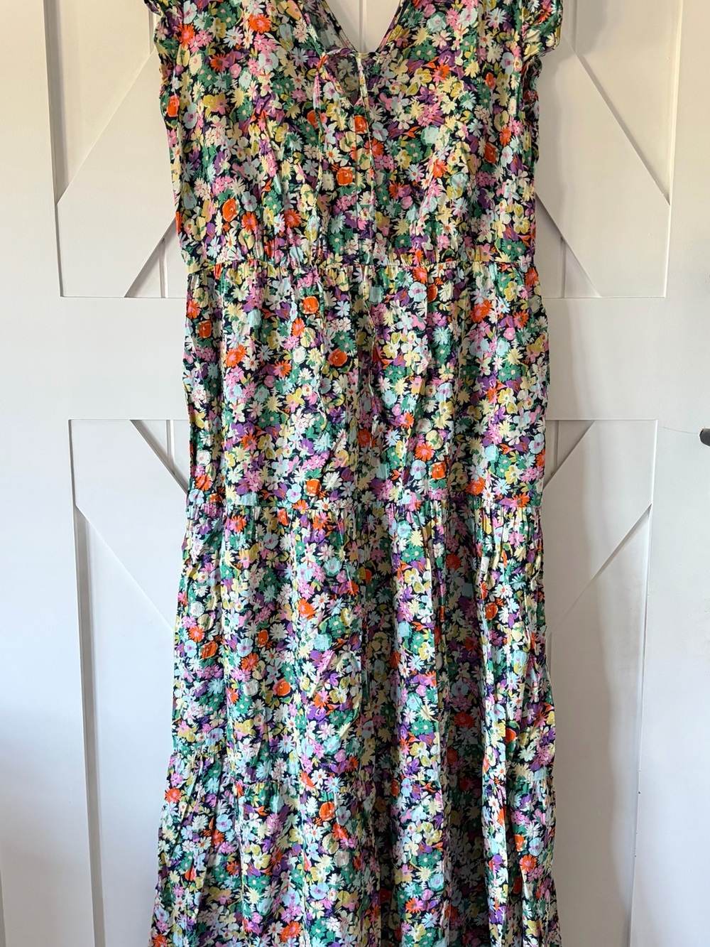GAP Floral Ruffle Midi Dress in Multicolor - Picture 4 of 11
